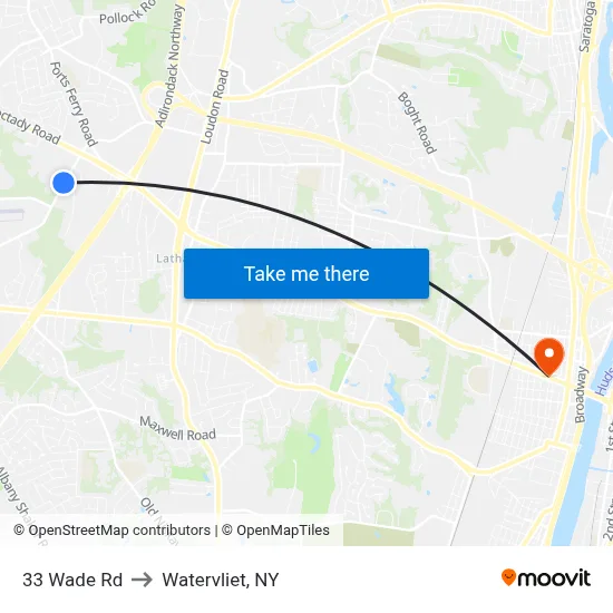 33 Wade Rd to Watervliet, NY map