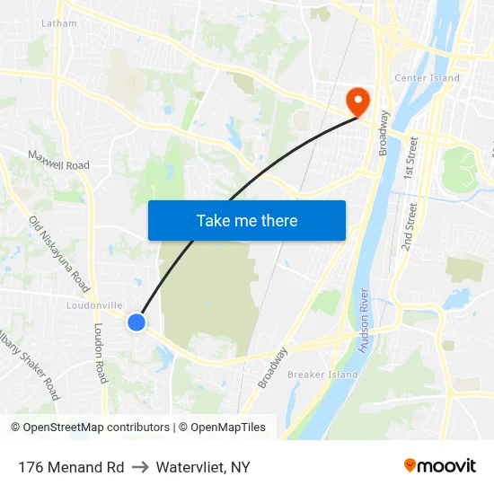 176 Menand Rd to Watervliet, NY map
