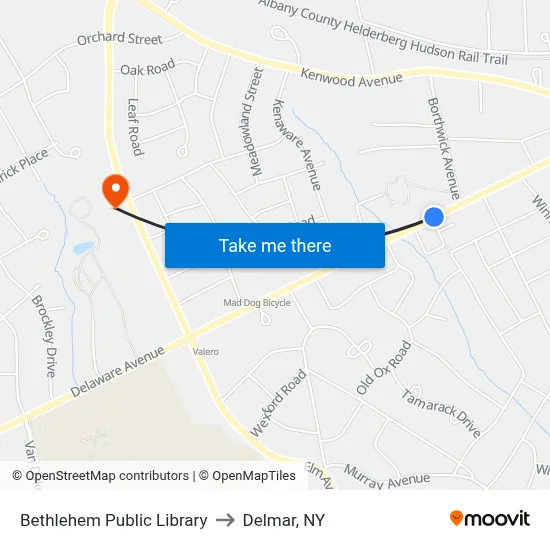 Bethlehem Public Library to Delmar, NY map