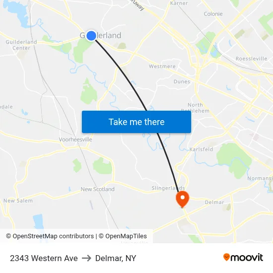 2343 Western Ave to Delmar, NY map