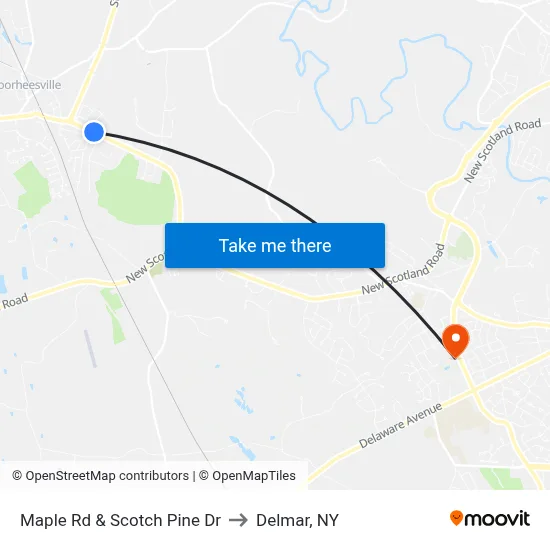 Maple Rd & Scotch Pine Dr to Delmar, NY map