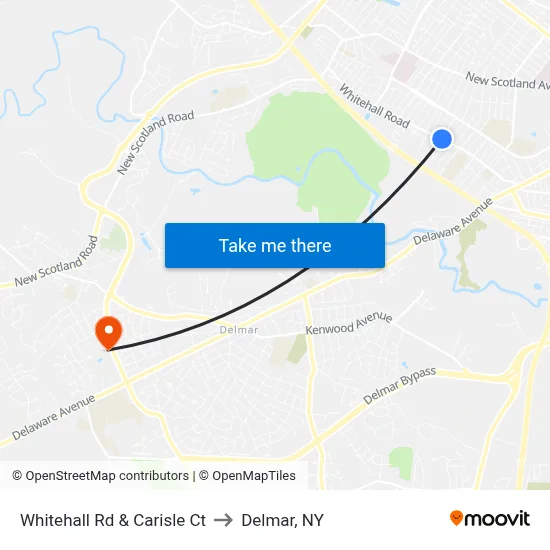 Whitehall Rd & Carisle Ct to Delmar, NY map