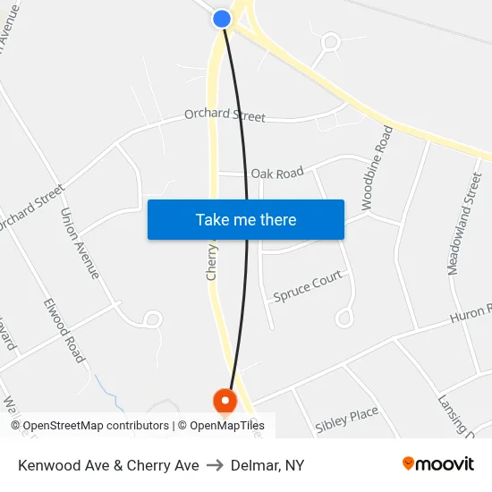 Kenwood Ave & Cherry Ave to Delmar, NY map