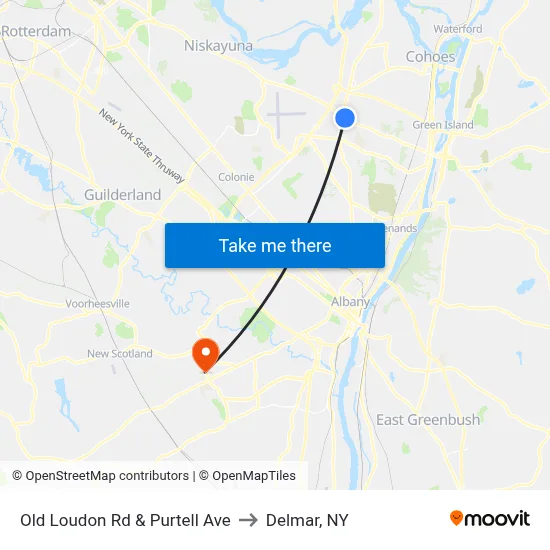 Old Loudon Rd & Purtell Ave to Delmar, NY map
