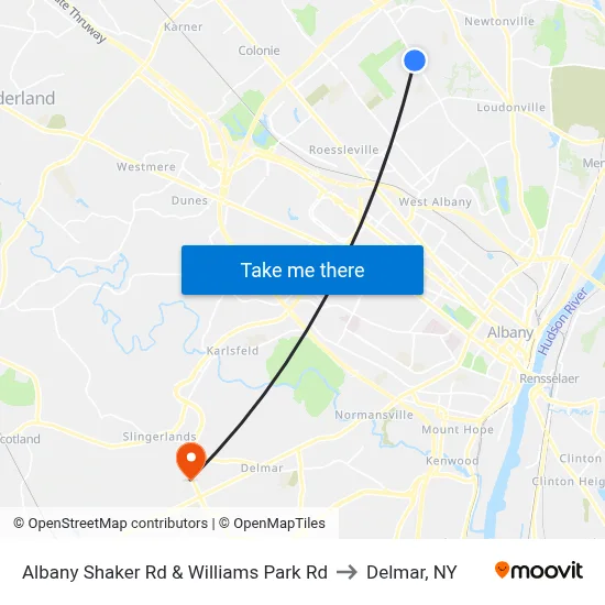 Albany Shaker Rd & Williams Park Rd to Delmar, NY map