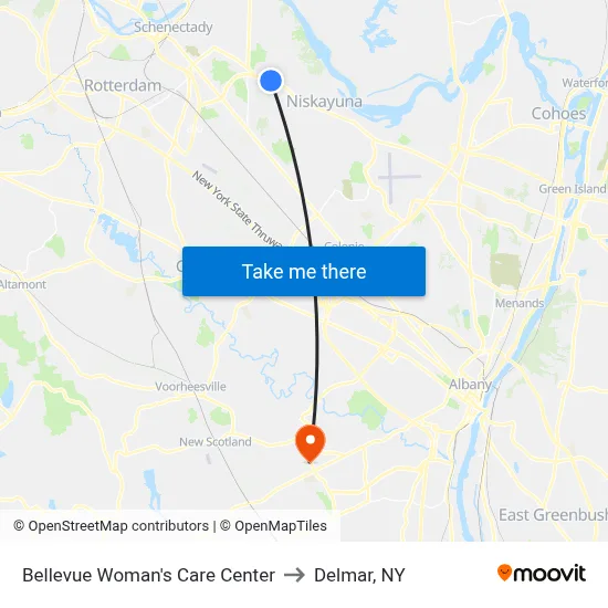 Bellevue Woman's Care Center to Delmar, NY map
