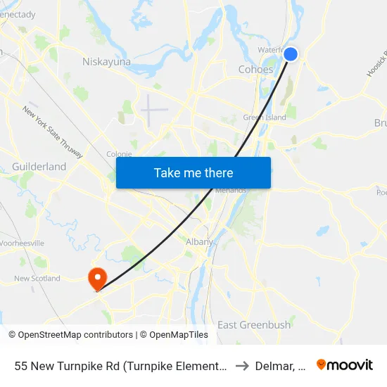 55 New Turnpike Rd (Turnpike Elementary) to Delmar, NY map