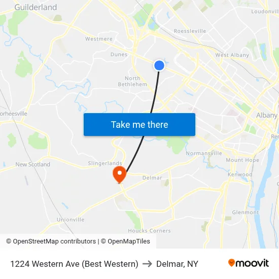 1224 Western Ave (Best Western) to Delmar, NY map