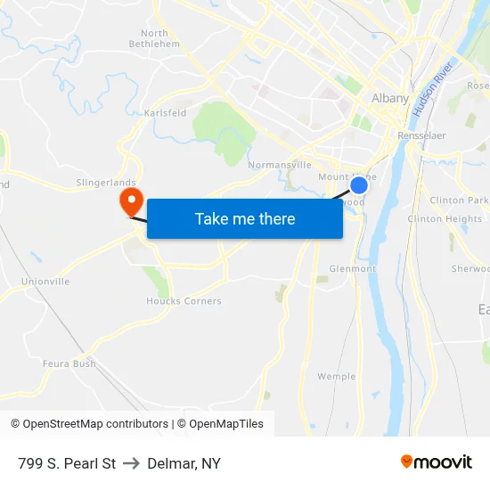 799 S. Pearl St to Delmar, NY map
