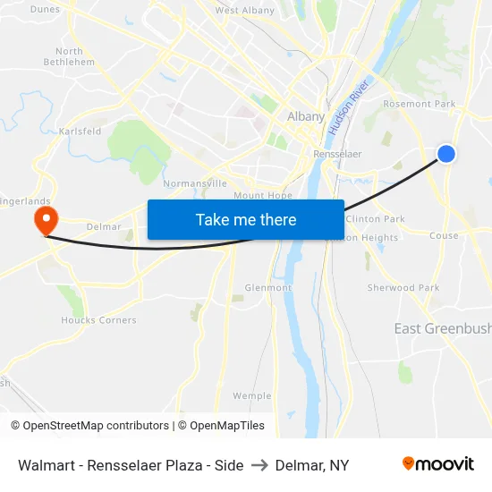 Walmart - Rensselaer Plaza - Side to Delmar, NY map