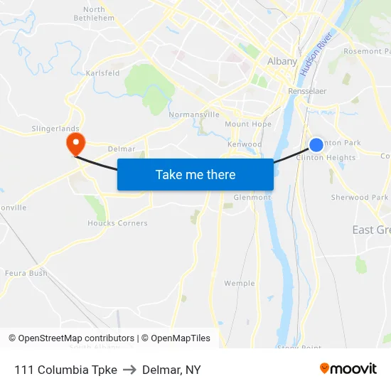 111 Columbia Tpke to Delmar, NY map