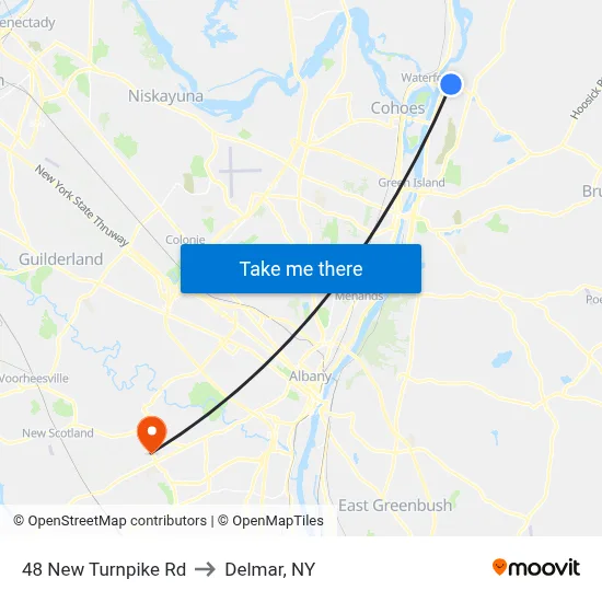 48 New Turnpike Rd to Delmar, NY map