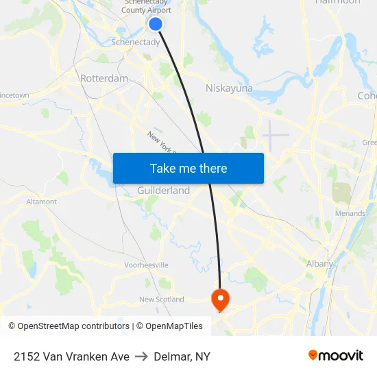 2152 Van Vranken Ave to Delmar, NY map