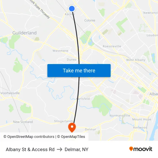Albany St & Access Rd to Delmar, NY map