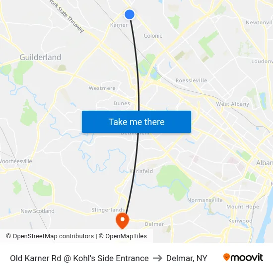 Old Karner Rd @ Kohl's Side Entrance to Delmar, NY map