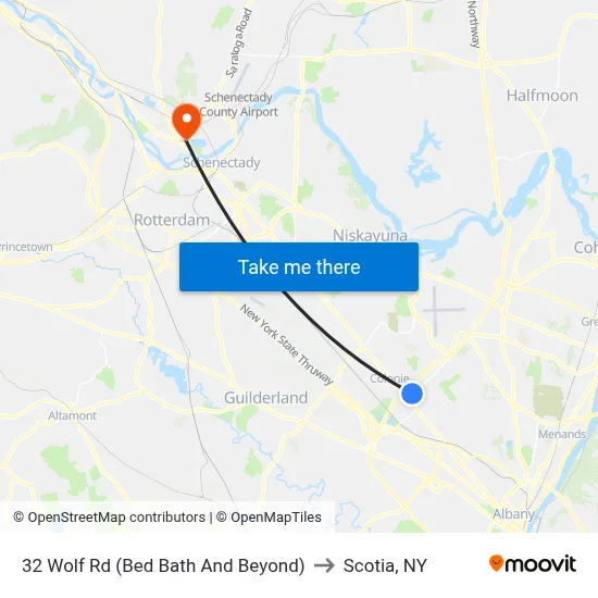 32 Wolf Rd (Bed Bath And Beyond) to Scotia, NY map