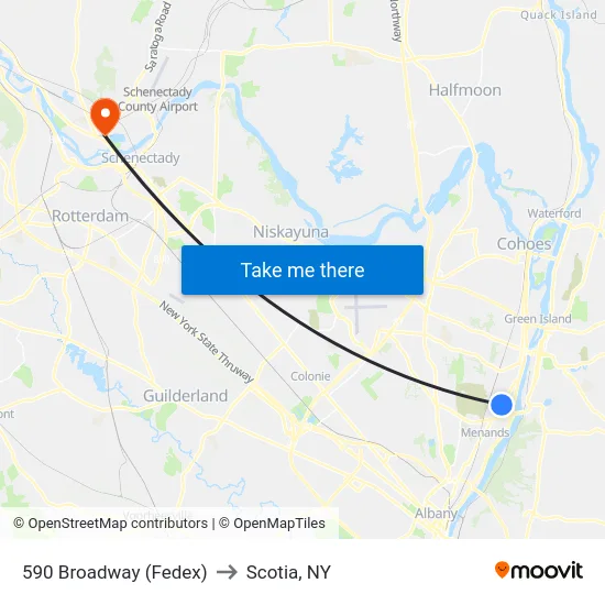 590 Broadway (Fedex) to Scotia, NY map