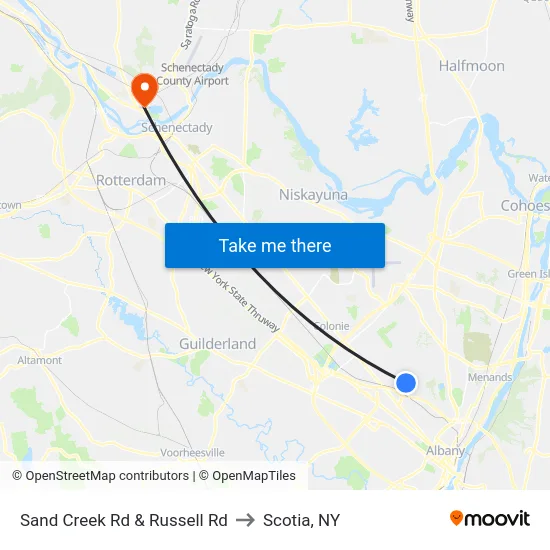 Sand Creek Rd & Russell Rd to Scotia, NY map