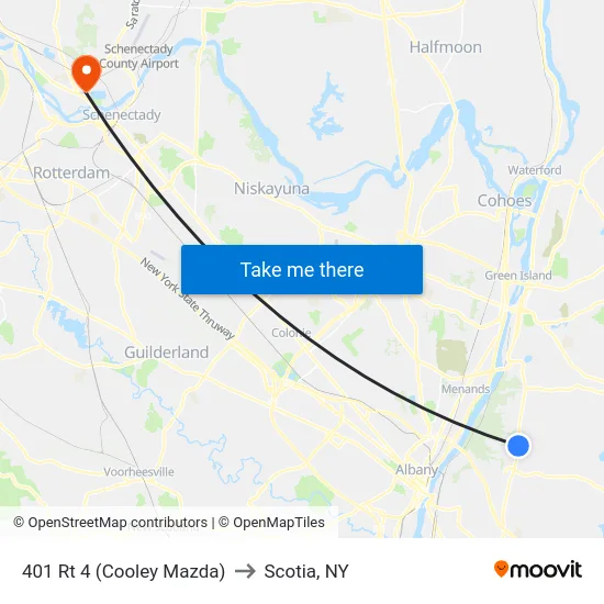 401 Rt 4 (Cooley Mazda) to Scotia, NY map