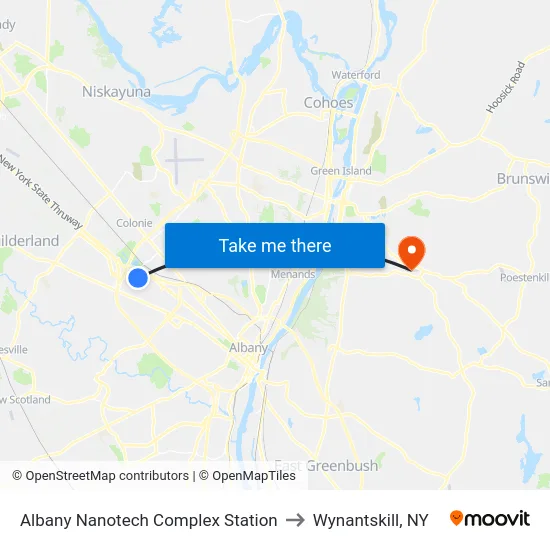 Albany Nanotech Complex Station to Wynantskill, NY map