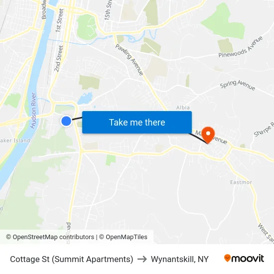 Cottage St (Summit Apartments) to Wynantskill, NY map