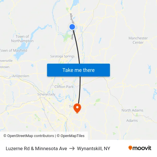 Luzerne Rd & Minnesota Ave to Wynantskill, NY map