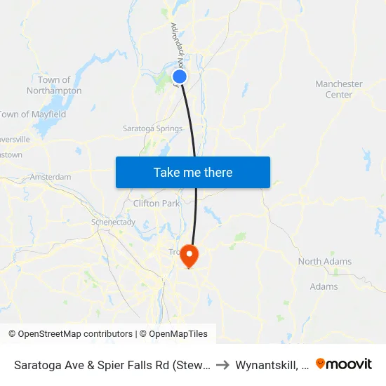 Saratoga Ave & Spier Falls Rd (Stewarts) to Wynantskill, NY map