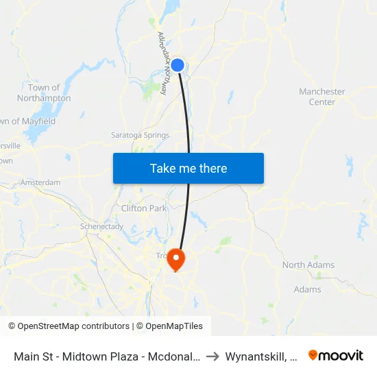 Main St - Midtown Plaza - Mcdonalds to Wynantskill, NY map