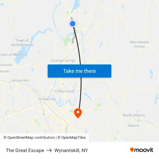 The Great Escape to Wynantskill, NY map