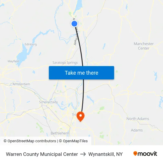 Warren County Municipal Center to Wynantskill, NY map
