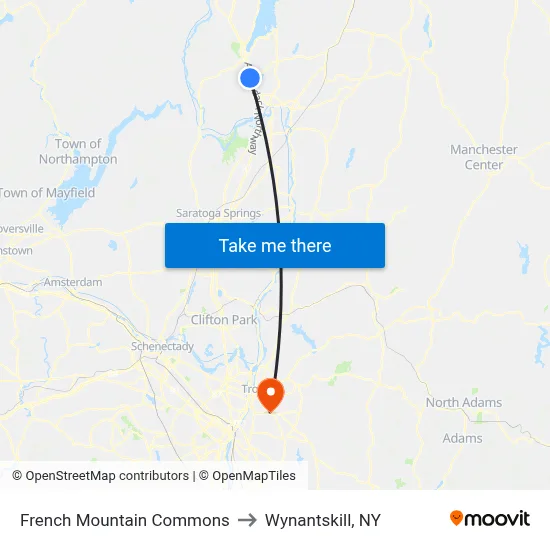 French Mountain Commons to Wynantskill, NY map