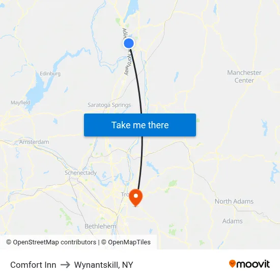 Comfort Inn to Wynantskill, NY map