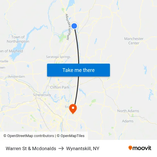 Warren St & Mcdonalds to Wynantskill, NY map