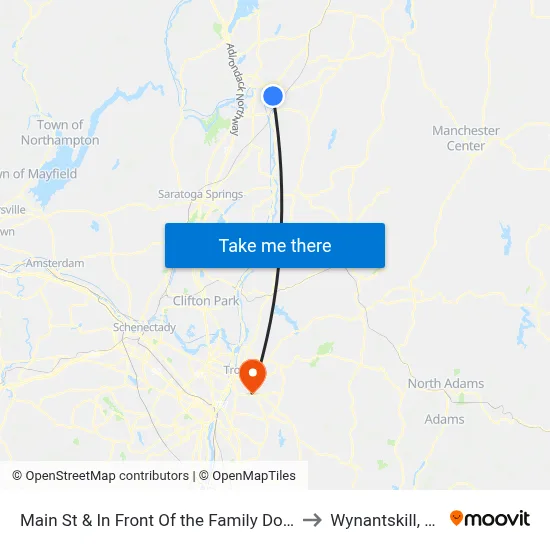 Main St & In Front Of the Family Dollar to Wynantskill, NY map