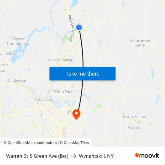 Warren St & Green Ave  (Ibs) to Wynantskill, NY map