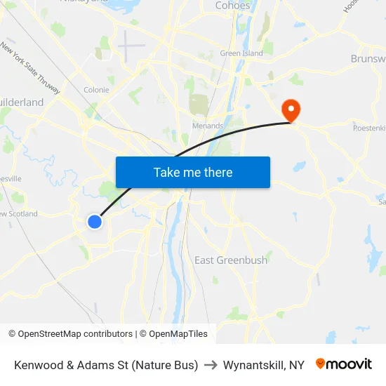 Kenwood & Adams St (Nature Bus) to Wynantskill, NY map