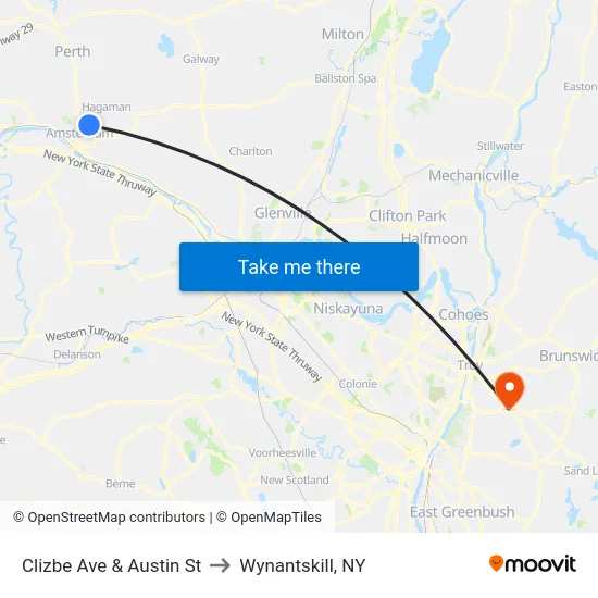 Clizbe Ave & Austin St to Wynantskill, NY map