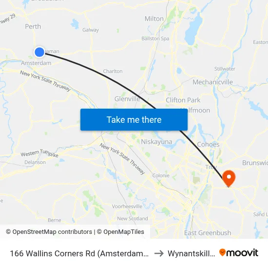 166 Wallins Corners Rd (Amsterdam Printing) to Wynantskill, NY map