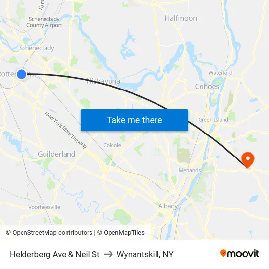 Helderberg Ave & Neil St to Wynantskill, NY map