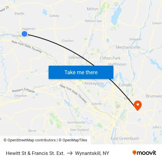 Hewitt St & Francis St. Ext. to Wynantskill, NY map