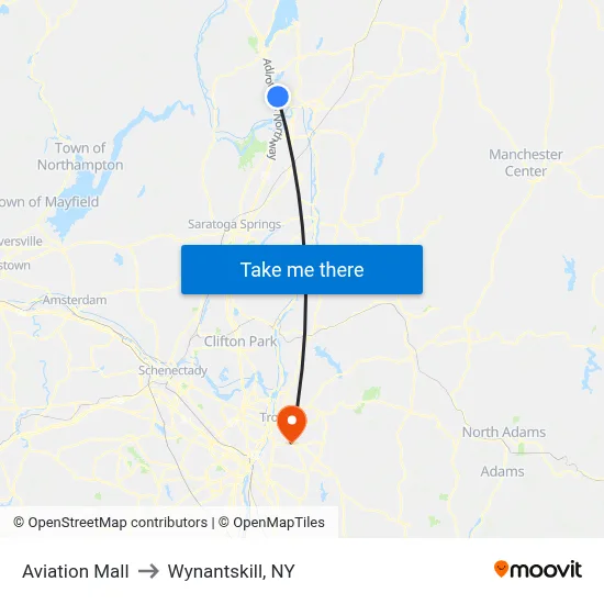 Aviation Mall to Wynantskill, NY map