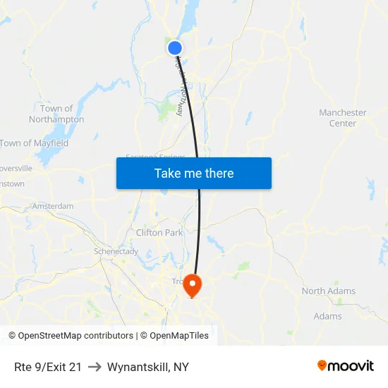 Rte 9/Exit 21 to Wynantskill, NY map