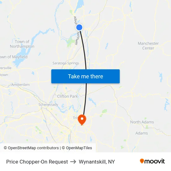 Price Chopper-On Request to Wynantskill, NY map