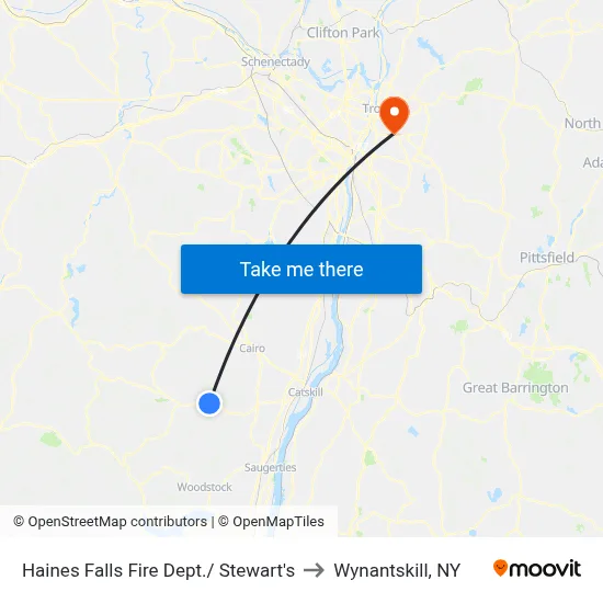 Haines Falls Fire Dept./ Stewart's to Wynantskill, NY map