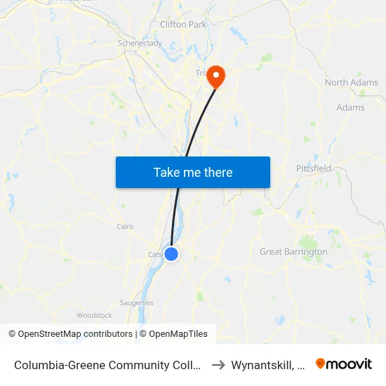 Columbia-Greene Community College to Wynantskill, NY map
