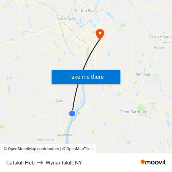 Catskill Hub to Wynantskill, NY map
