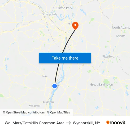 Wal-Mart/Catskills Common Area to Wynantskill, NY map