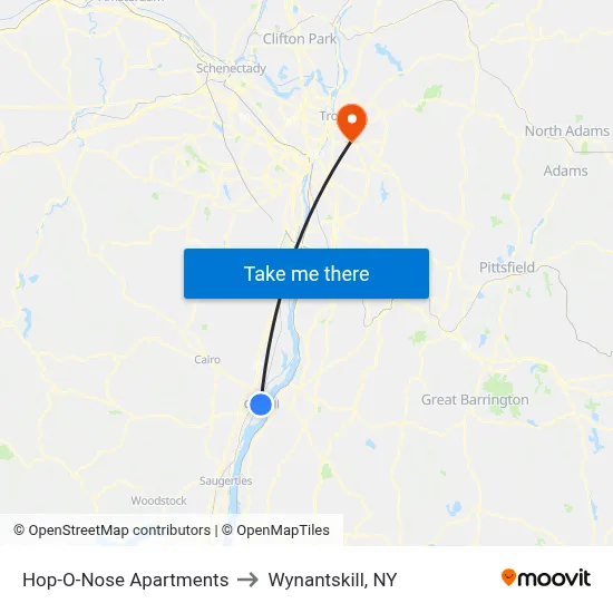 Hop-O-Nose Apartments to Wynantskill, NY map
