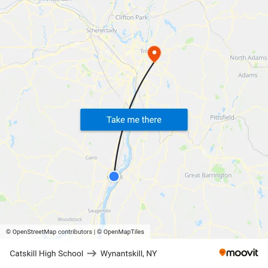 Catskill High School to Wynantskill, NY map