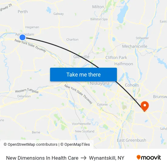 New Dimensions In Health Care to Wynantskill, NY map